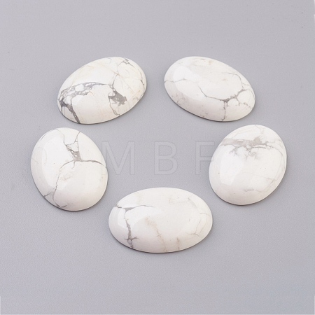 Natural Howlite Flat Back Cabochons G-G741-30x40mm-19-1