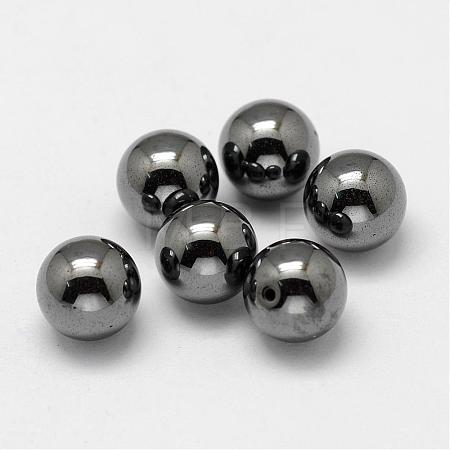Non-magnetic Synthetic Hematite Beads G-P162-02-6mm-1
