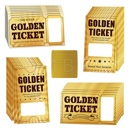 120 Sheets 4 Style Rectangle Coated Scratch Off Film Reward Cards DIY-JOY0001-16-1