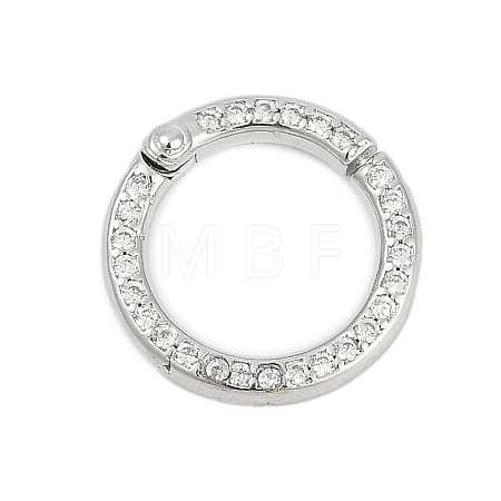 Brass Micro Pave Cubic Zirconia Twister Clasp KK-G522-16P-1
