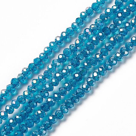 Electroplate Glass Beads Strands EGLA-R048-2mm-17-1