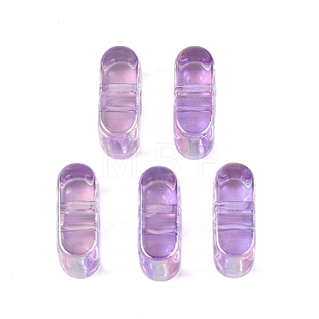 UV Plating Transparent Acrylic European Beads OACR-M027-02I-02-1