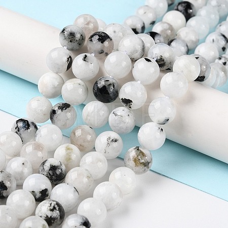Natural Rainbow Moonstone Beads Strands G-Q1001-A05-03-1