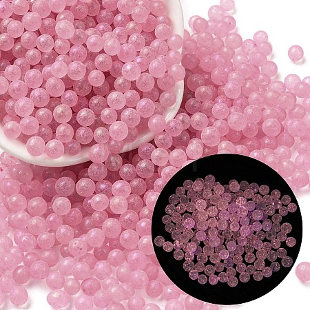 Luminous Glow in the Dark Transparent Glass Round Beads GLAA-F124-B08-1