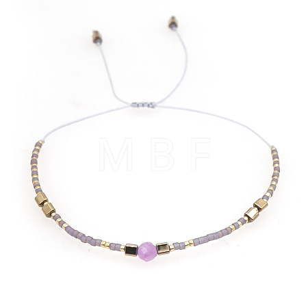 Adjustable Glass Seed Bead Braided Bead Bracelets for Women VT9382-44-1