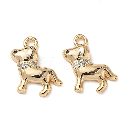 Brass Micro Pave Cubic Zirconia Charms KK-D261-08G-1
