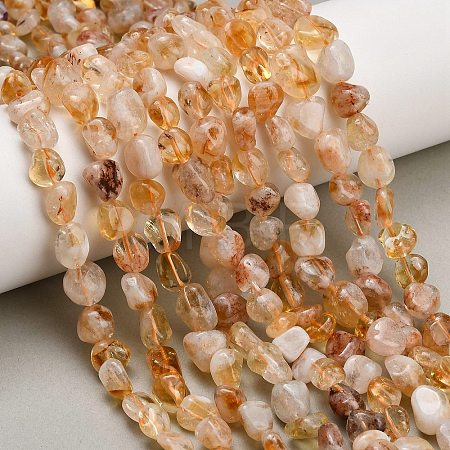 Heated Natural Citrine Beads Strands G-D108-A03-04-1