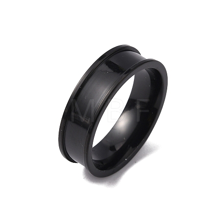 201 Stainless Steel Grooved Finger Ring Settings STAS-WH0027-27B-EB-1