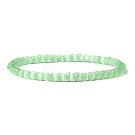 4mm Round Cat Eye Beads Bracelet for Men KG3069-4-1