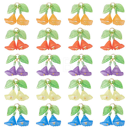 50Pcs 5 Colors Transparent Acrylic Pendants PALLOY-SZ00070-1