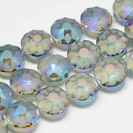 Electroplate Glass Beads Strands EGLA-Q084-12mm-06-1