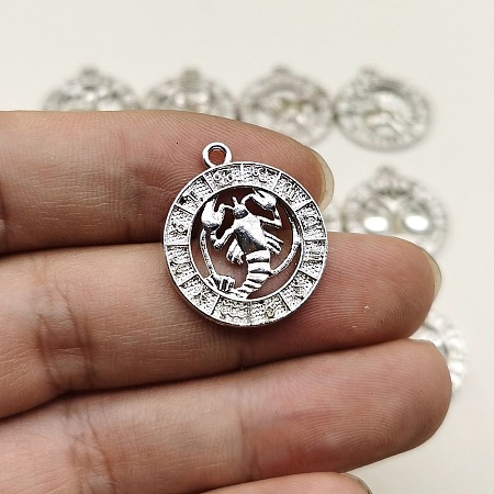 Constellation Themes Alloy Rhinestone Pendants PW-WGDA156-11-1