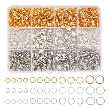 660Pcs 12 Styles Iron Open Jump Rings IFIN-AR0001-36-1
