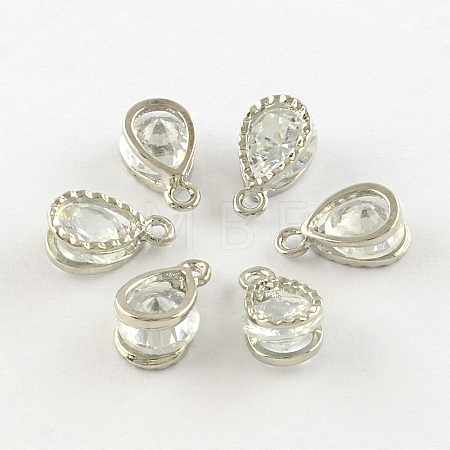Teardrop Alloy Charms ZIRC-R007-038A-02-1