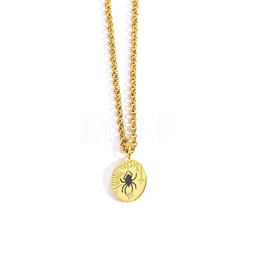 Golden Stainless Steel Pendant Necklace PW-WG7F300-01-1