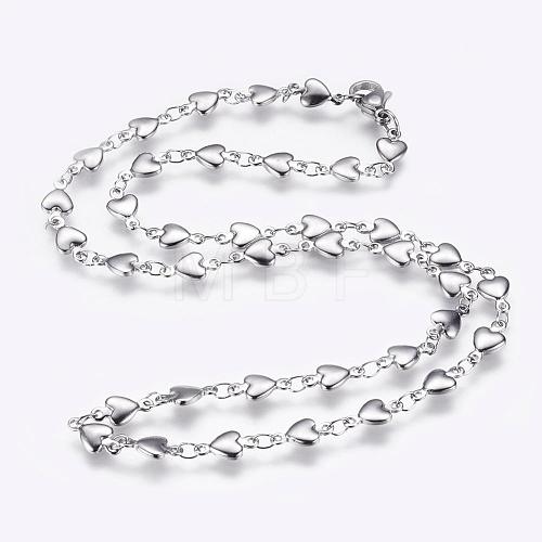 Non-Tarnish 304 Stainless Steel Chain Necklaces STAS-P164-11P-1