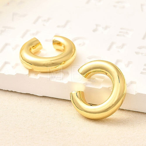 Rack Plating Brass Ring Cuff Earrings for Women X1-EJEW-H135-01G-02-1