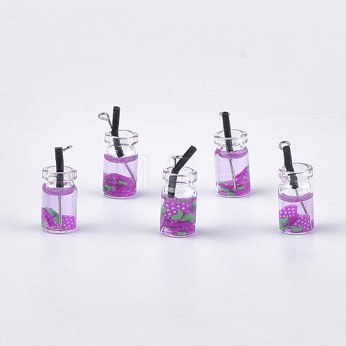 Glass Bottle Pendants X-CRES-N017-06G-1