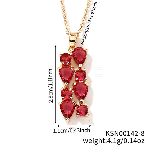 Brass Cubic Zirconia Long Tassel Pendant Necklaces for Fashionable Statement Style DV3387-8-1