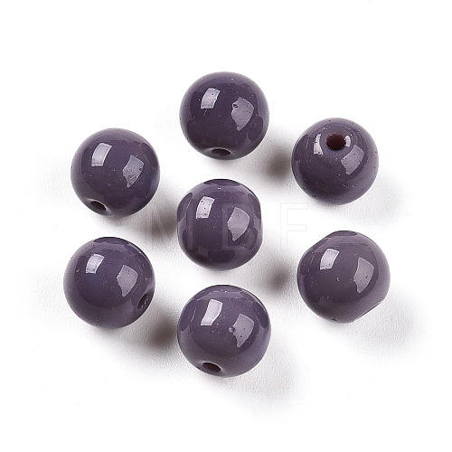 Opaque Solid Color Glass Beads GLAA-N007-8mm-A07-1