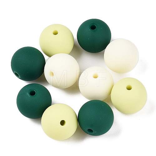 Rubberized Style Imitated Silicone Acrylic Beads MACR-T048-01A-08-1