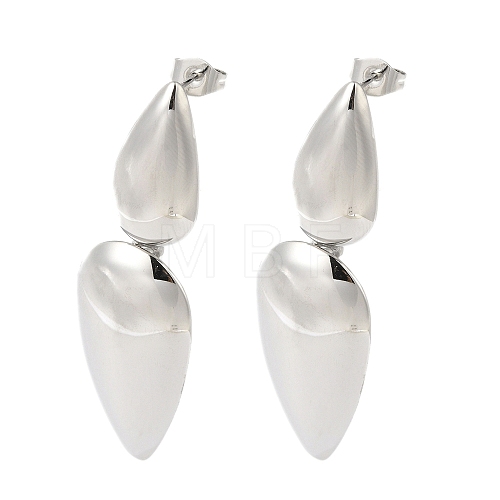 304 Stainless Steel Dangle Stud Earrings for Women EJEW-Z303-09P-1