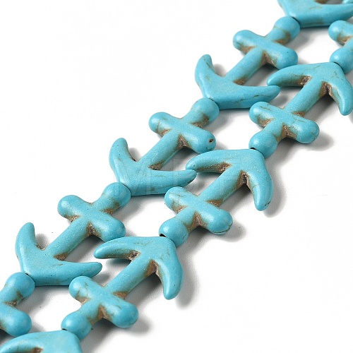 Synthetic Turquoise Dyed Beads Strands X-G-E594-07-1