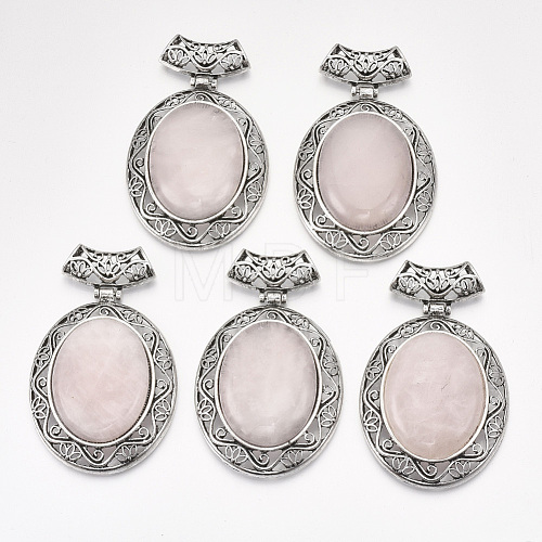 Natural Rose Quartz Big Pendants G-S353-07L-1