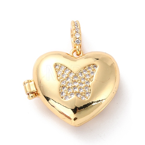 Brass Micro Pave Cubic Zirconia Diffuser Locket Pendants ZIRC-Z018-03G-1