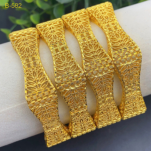 4Pcs Brass Alloy Bangles for Women WGEEFE8-04-1