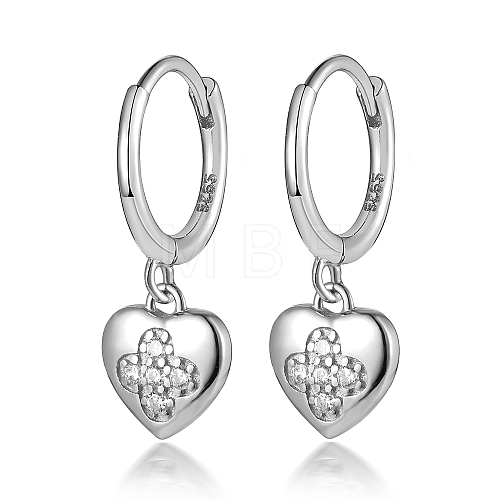 S925 Sterling Silver Heart Earrings RW7199-4-1