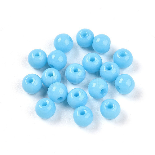 Opaque Solid Color Glass Beads GLAA-N007-4mm-A02-1