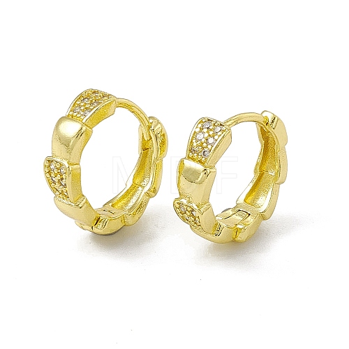 Rack Plating Brass Clear Cubic Zirconia Hoop Earrings for Women EJEW-M213-33G-1