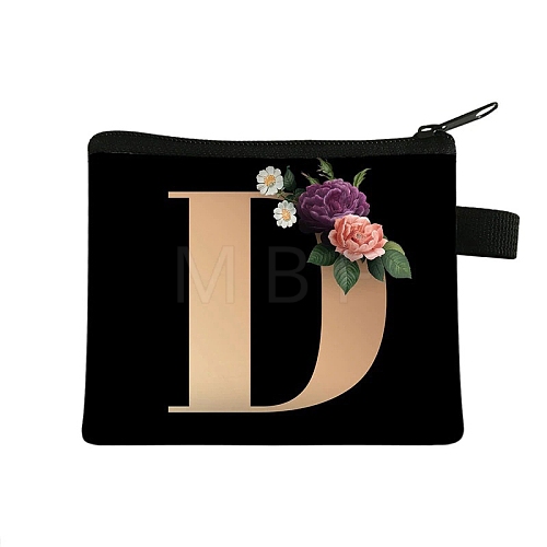 Initial Letter with Flower Cosmetic Bag PW-WG1F7F6-01-1