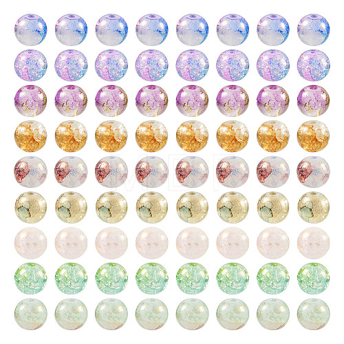  180Pcs 9 Colors Baking Painted Crackle Glass Beads DGLA-TA0001-06-1