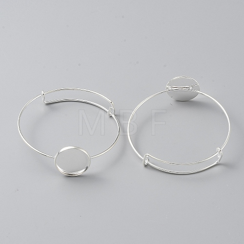 Brass Expandable Bangle Makings KK-WH0079-55S-1