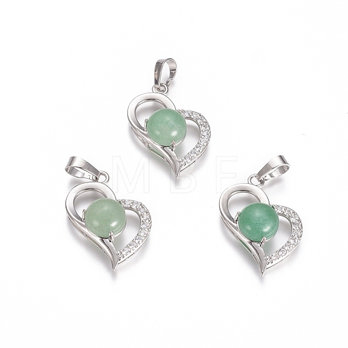 Natural Green Aventurine Pendants G-L512-O10-1