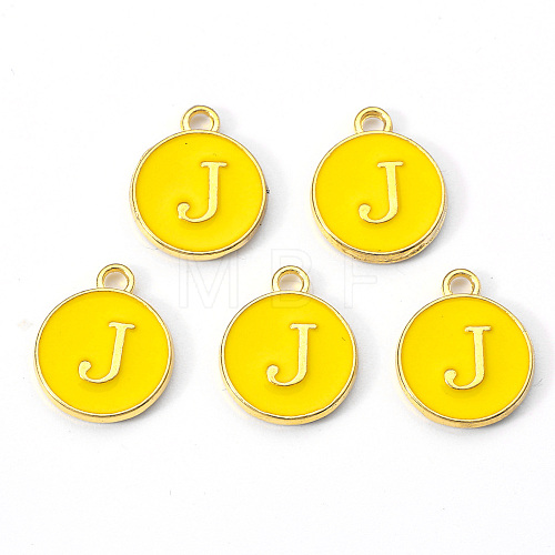 Golden Plated Alloy Enamel Charms ENAM-S118-09J-1