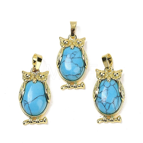 Synthetic Turquoise Pendant KK-F887-02G-12-1