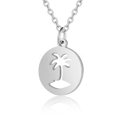 201 Stainless Steel Pendant Necklaces NJEW-T009-JN133-40-1-1