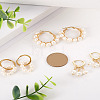 Kissitty 3 Pairs 3 Style Natural Pearl Beaded Hoop Earrings for Girl Women EJEW-KS0001-02-20