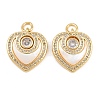 Brass Micro Pave Clear Cubic Zirconia Pendants SH-CBA197E-08G-1
