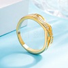 Brass Micro Pave Cubic Zirconia Finger Rings for Women FS-WG5E550-03-3