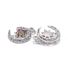 Brass Micro Pave Clear Cubic Zirconia Glass Pendants ZIRC-C024-06P-01-4