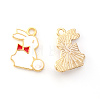 Light Gold Plated Alloy Enamel Pendants ENAM-R136-23B-2