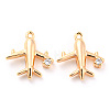 Brass Micro Pave Cubic Zirconia Charms KK-E090-10G-1