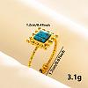 Square Synthetic Turquoise Finger Rings EW3188-6-2