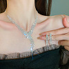 Brass Rhinestone Tassel Jewerly Sets WGFAAA4-07-2