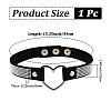 Punk-style Black Imitation Leather Crystal Rhinestone Chocker Necklaces NJEW-CL0001-30-2