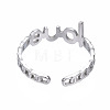 304 Stainless Steel Word Love Open Cuff Ring RJEW-T023-72P-2